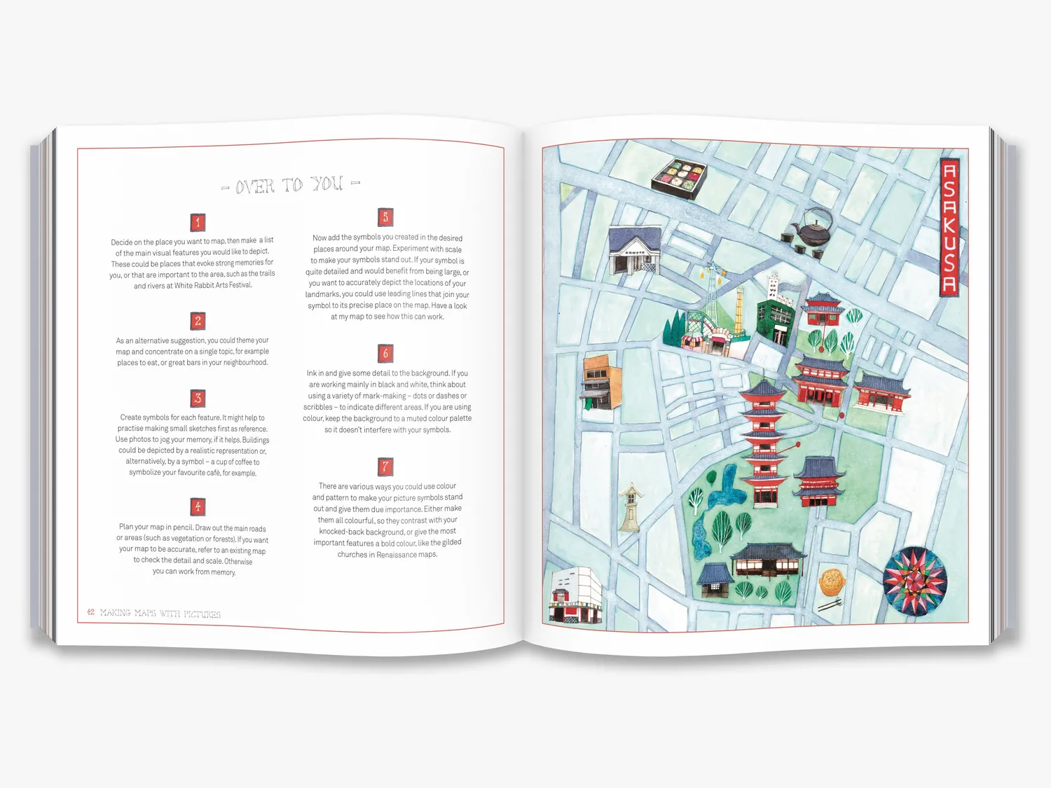 Thames & Hudson Hand-Drawn Maps bog med skabeloner
