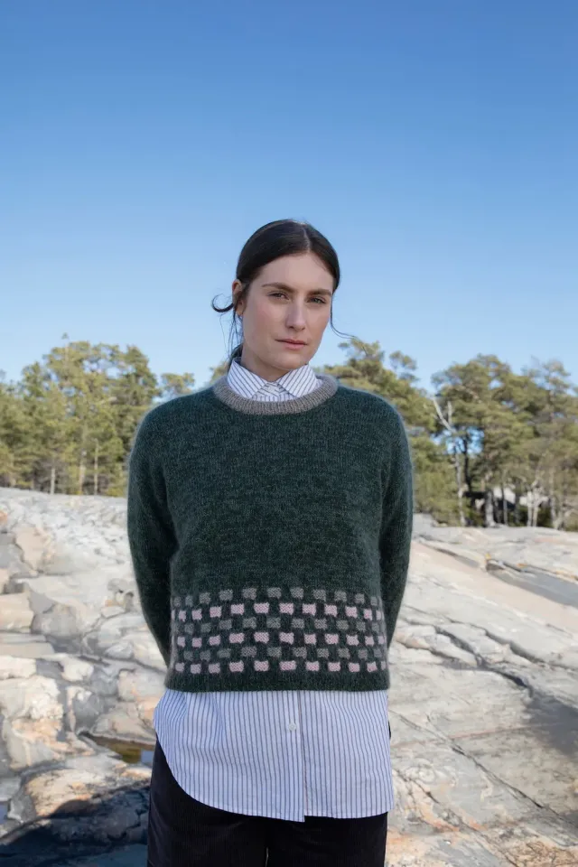 Tukubook Nordic Knits Bauhaus Sweater strikkekit uld silkemohair