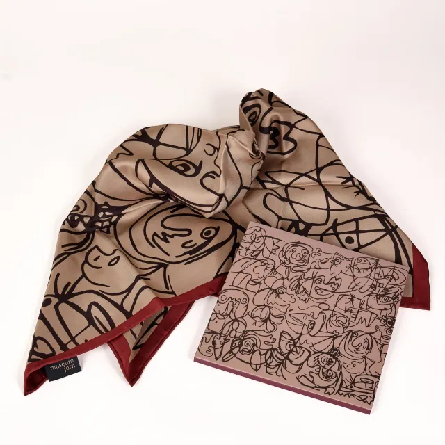Museum Jorn Silketørklæde Macbeth burgundy 65x65 cm silke