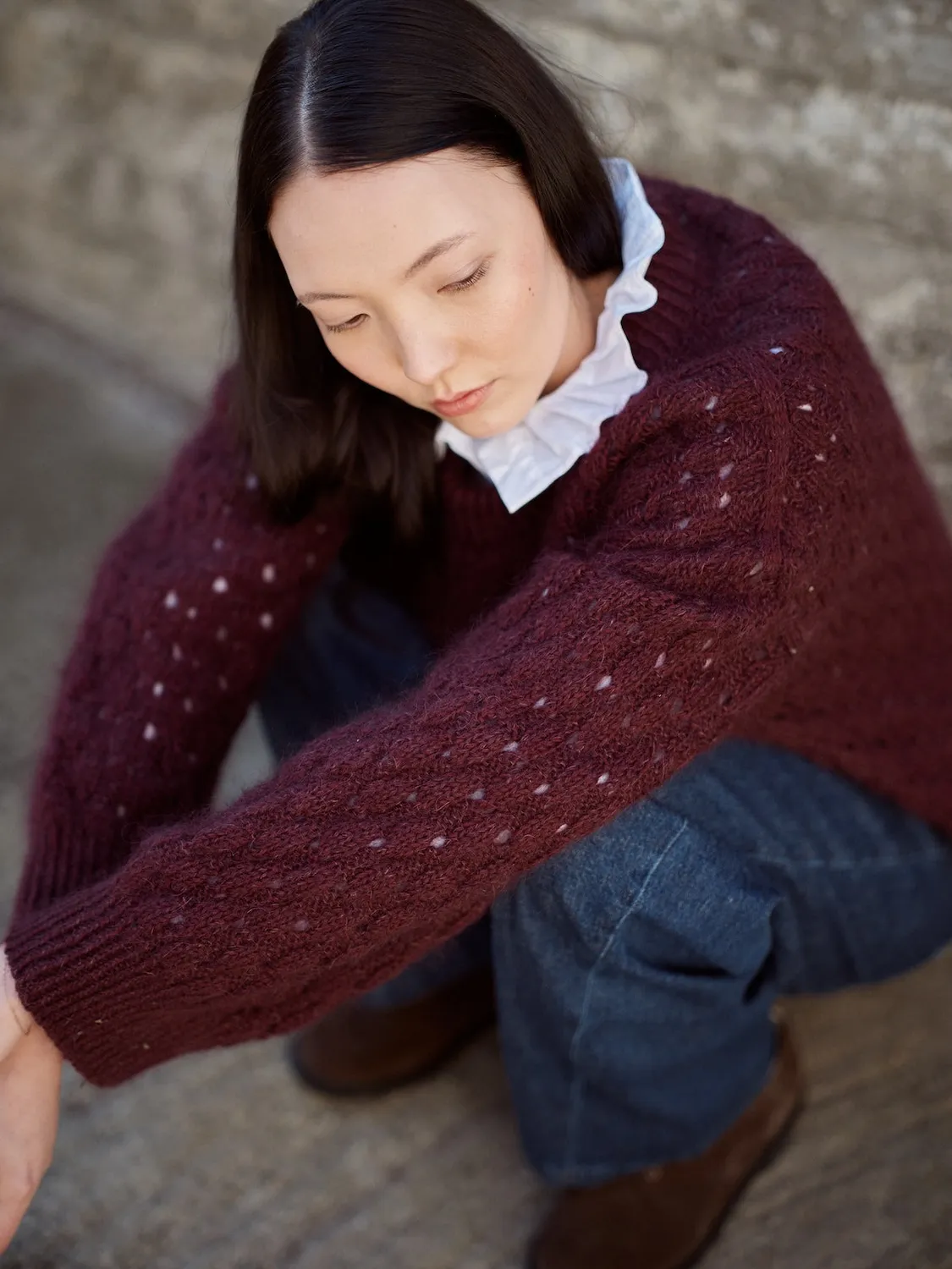 Tukubook Nordic Knits Lazybones sweater strikkekit 4ply mohair