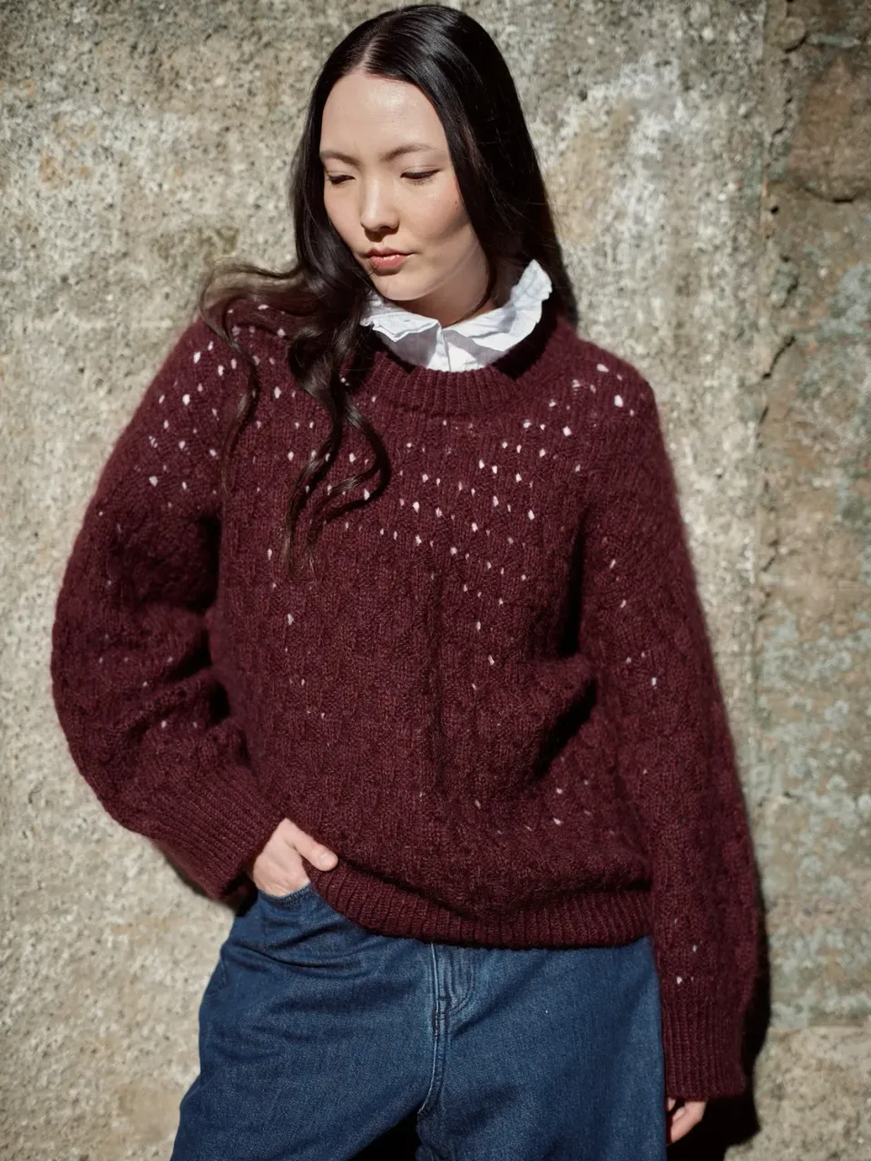 Tukubook Nordic Knits Lazybones sweater strikkekit 4ply mohair