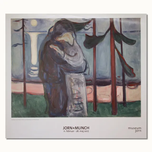 Museum Jorn Jorn+Munch Kys på stranden i måneskin plakat 80 x 88 cm