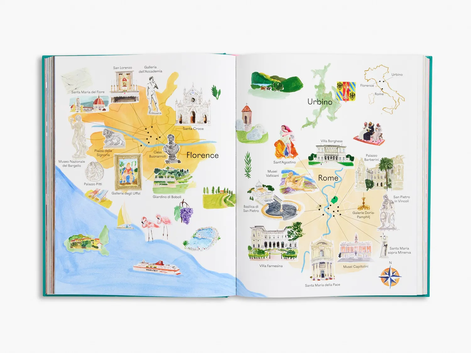 Thames & Hudson Italy In the Footsteps rejsebog illustreret