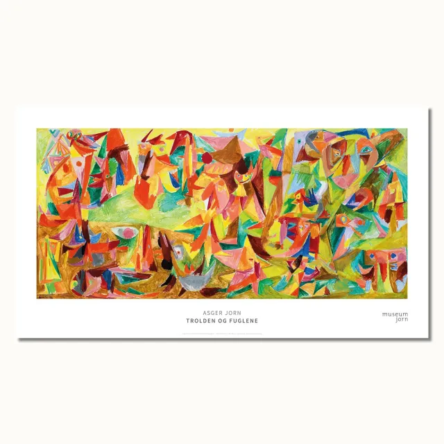 Museum Jorn Asger Jorn Trolden og Fuglene kunstplakat 90x160 cm