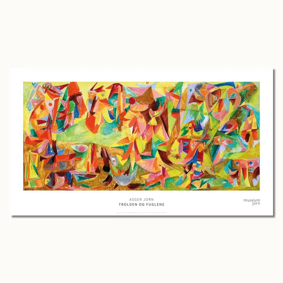 Museum Jorn Asger Jorn Trolden og Fuglene kunstplakat 90x160 cm