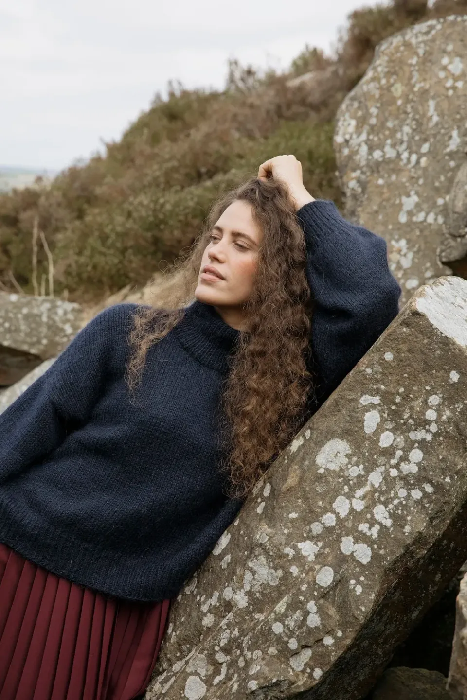 Laine Stormfell sweater strikkekit rullekrave kit