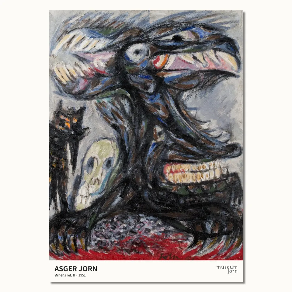Museum Jorn Asger Jorn Ørnens ret II plakat 50x70 cm krigsmotiv