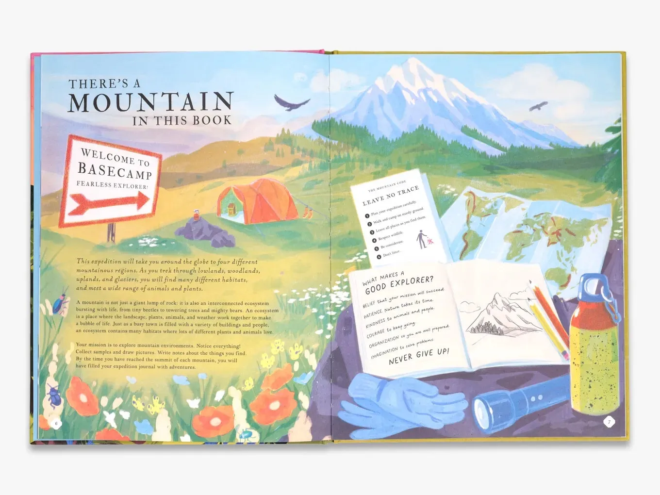 Thames & Hudson Young Explorers There's a Mountain in This Book børnebog