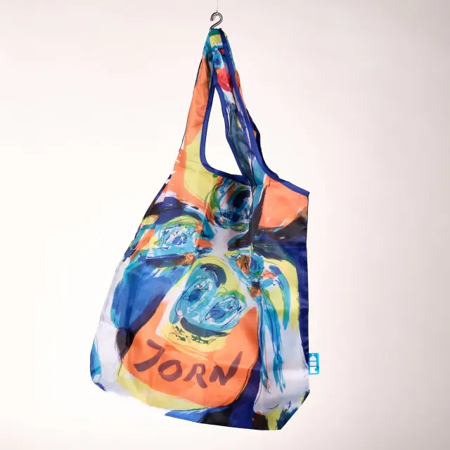 Museum Jorn shopper blå/orange 46x42 cm genbrugsplast