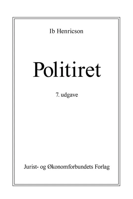 Nyt Juridisk Forlag Politiret fagbog papirbog politilovgivning