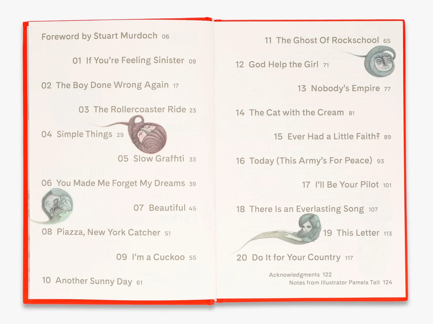 Thames & Hudson Belle and Sebastian bog illustrerede sangtekster