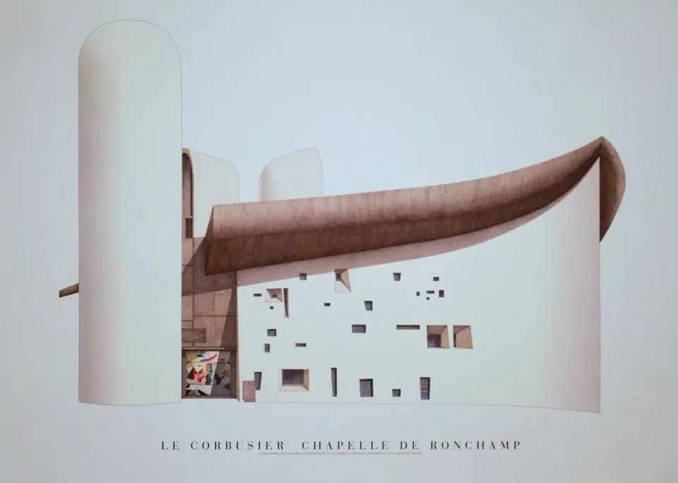 Museum Jorn Le Corbusier La Ronchamp bog illustreret