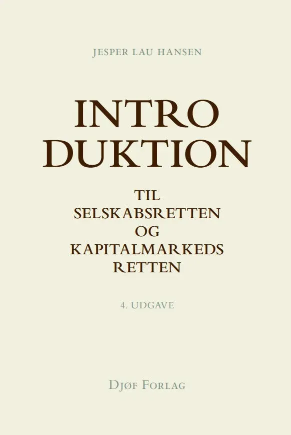 Nyt Juridisk Forlag Introduktion til selskabsretten bog papirbog