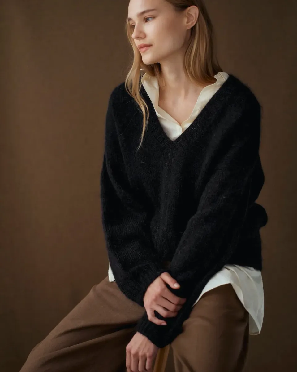 Laine Arden V-Neck strikkeopskrift digital download V-hals