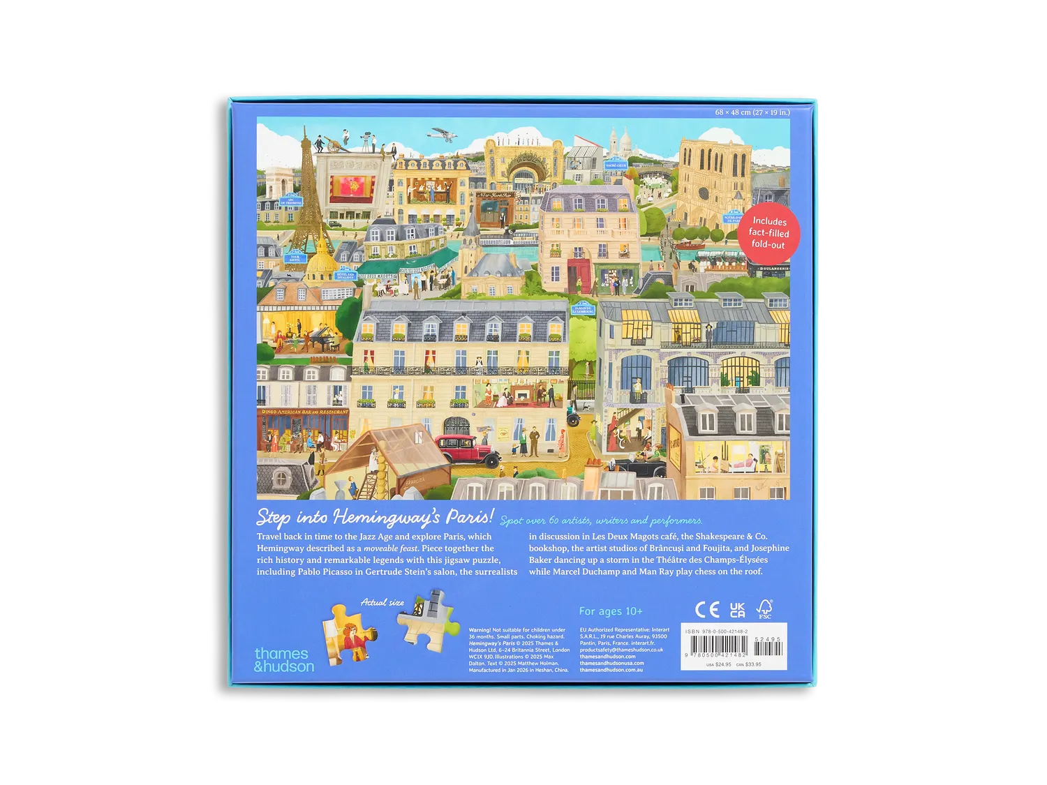Thames & Hudson Hemingway's Paris puslespil med plakat