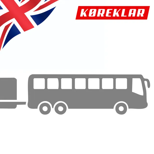 Køreklar English DE Bus with Trailer teoriprøver online 120 dage