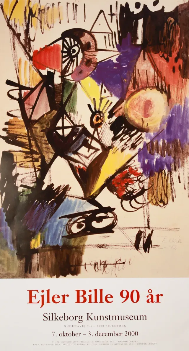 Museum Jorn Ejler Bille 90 år plakat 98x62 cm