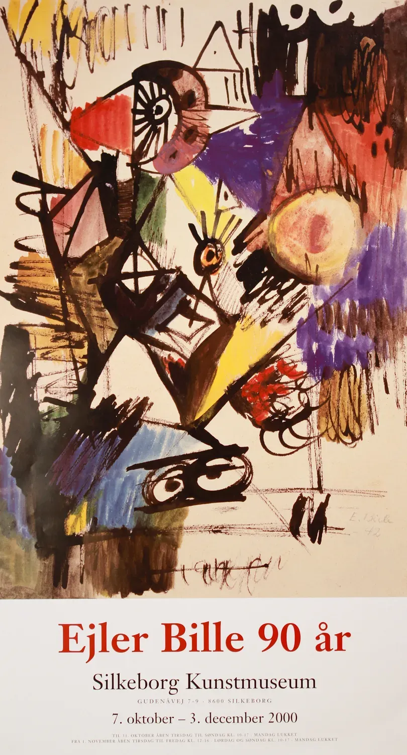 Museum Jorn Ejler Bille 90 år plakat 98x62 cm