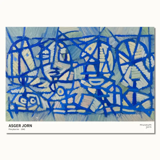 Museum Jorn Fire plus tre plakat 50x70 cm Asger Jorn