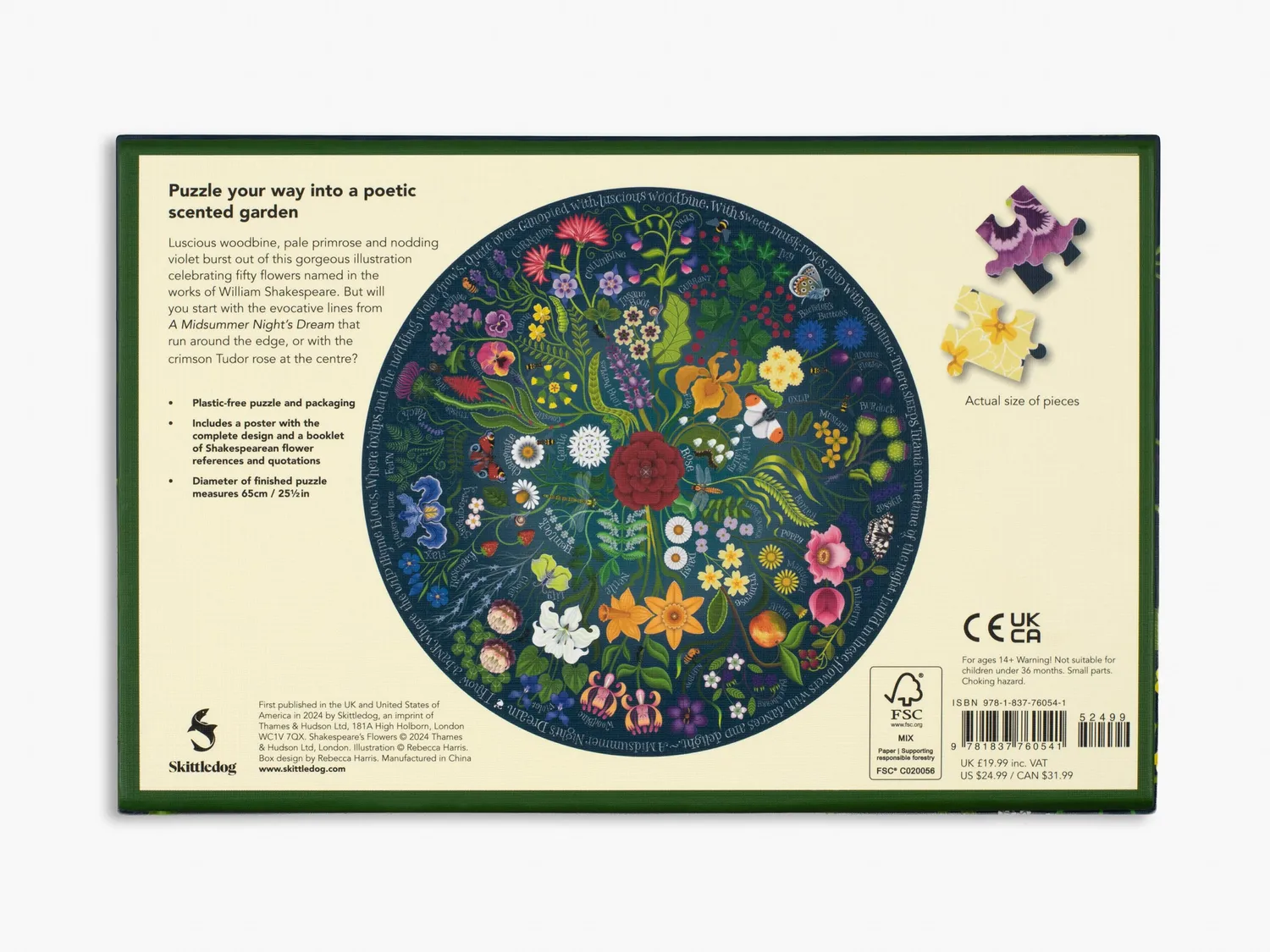 Thames & Hudson Shakespeare's Flowers puslespil 1000 brikker blomster
