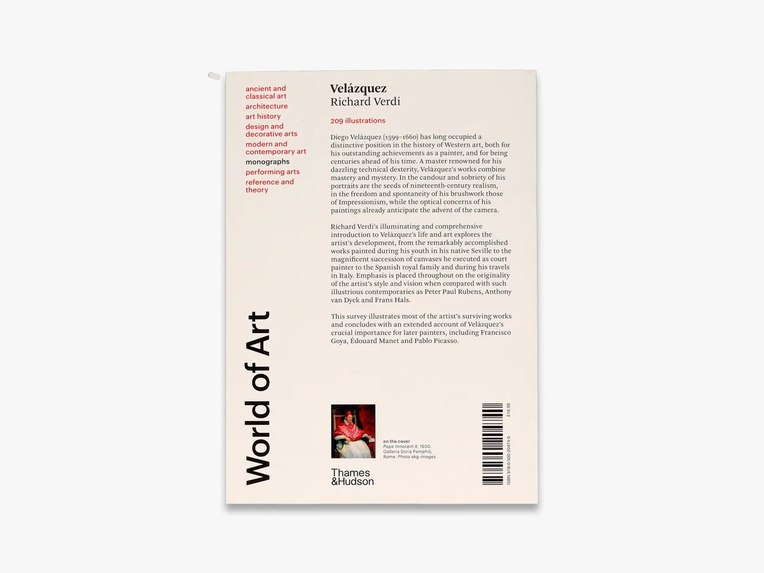 Thames & Hudson World of Art Velazquez bog illustreret