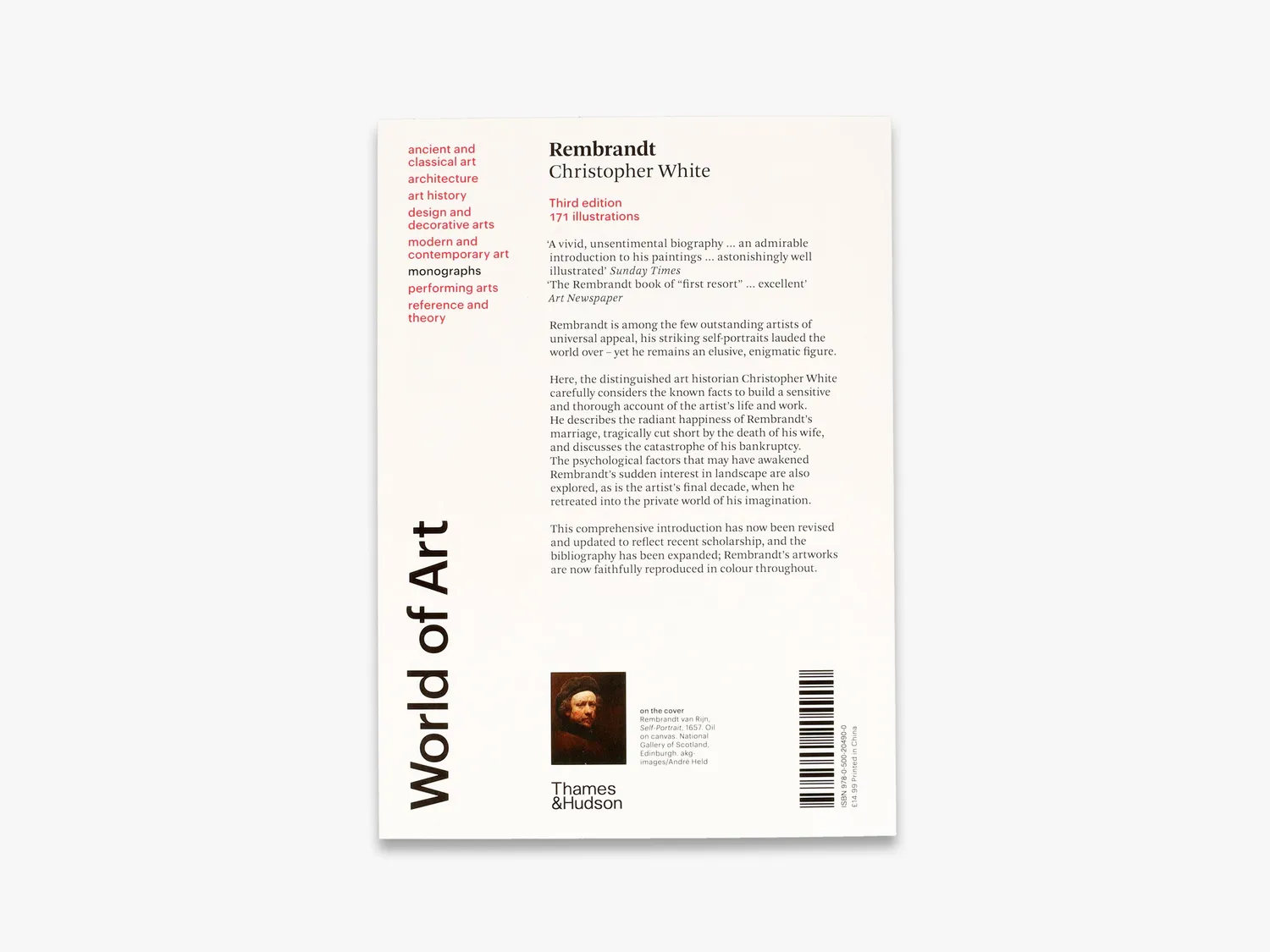 Thames & Hudson World of Art Rembrandt kunstbog illustreret